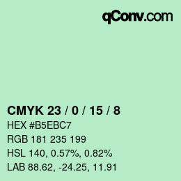 Color code: CMYK 23 / 0 / 15 / 8 | qconv.com