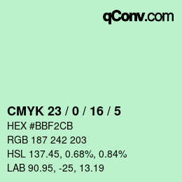 Color code: CMYK 23 / 0 / 16 / 5 | qconv.com