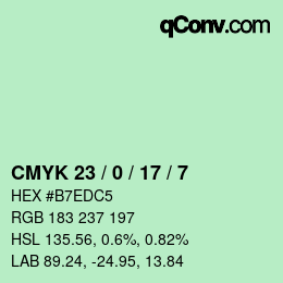 Color code: CMYK 23 / 0 / 17 / 7 | qconv.com