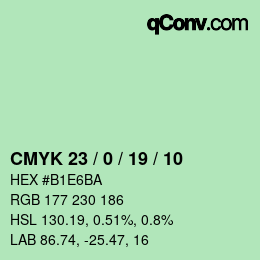 Color code: CMYK 23 / 0 / 19 / 10 | qconv.com
