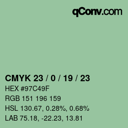 Color code: CMYK 23 / 0 / 19 / 23 | qconv.com