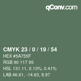 颜色代码: CMYK 23 / 0 / 19 / 54 | qconv.com