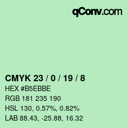 カラーコード: CMYK 23 / 0 / 19 / 8 | qconv.com