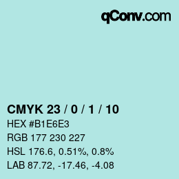 カラーコード: CMYK 23 / 0 / 1 / 10 | qconv.com