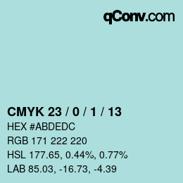 カラーコード: CMYK 23 / 0 / 1 / 13 | qconv.com