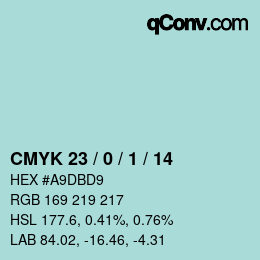 カラーコード: CMYK 23 / 0 / 1 / 14 | qconv.com
