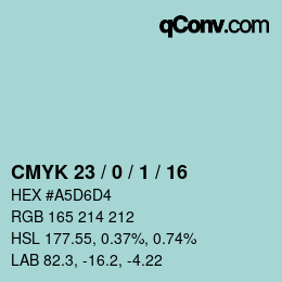 颜色代码: CMYK 23 / 0 / 1 / 16 | qconv.com