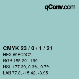Color code: CMYK 23 / 0 / 1 / 21 | qconv.com