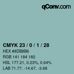 カラーコード: CMYK 23 / 0 / 1 / 28 | qconv.com
