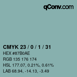 Color code: CMYK 23 / 0 / 1 / 31 | qconv.com