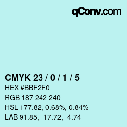 Color code: CMYK 23 / 0 / 1 / 5 | qconv.com