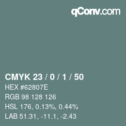Color code: CMYK 23 / 0 / 1 / 50 | qconv.com