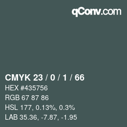カラーコード: CMYK 23 / 0 / 1 / 66 | qconv.com