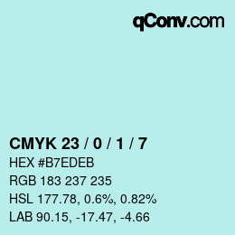 Color code: CMYK 23 / 0 / 1 / 7 | qconv.com