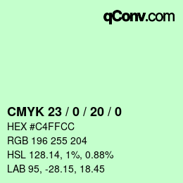 Color code: CMYK 23 / 0 / 20 / 0 | qconv.com