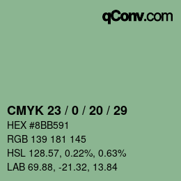 Color code: CMYK 23 / 0 / 20 / 29 | qconv.com