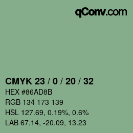 Color code: CMYK 23 / 0 / 20 / 32 | qconv.com