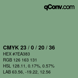 颜色代码: CMYK 23 / 0 / 20 / 36 | qconv.com