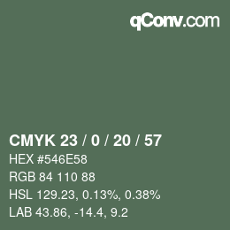 Color code: CMYK 23 / 0 / 20 / 57 | qconv.com