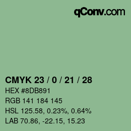 カラーコード: CMYK 23 / 0 / 21 / 28 | qconv.com