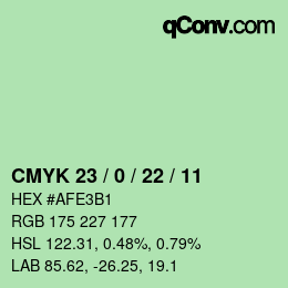 Color code: CMYK 23 / 0 / 22 / 11 | qconv.com