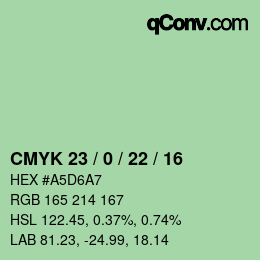 カラーコード: CMYK 23 / 0 / 22 / 16 | qconv.com