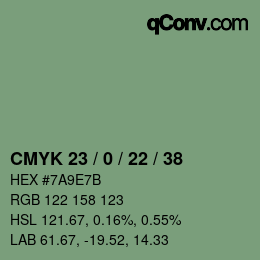 颜色代码: CMYK 23 / 0 / 22 / 38 | qconv.com