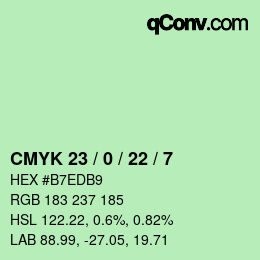 Color code: CMYK 23 / 0 / 22 / 7 | qconv.com