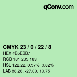 カラーコード: CMYK 23 / 0 / 22 / 8 | qconv.com