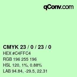 Color code: CMYK 23 / 0 / 23 / 0 | qconv.com