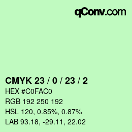 Color code: CMYK 23 / 0 / 23 / 2 | qconv.com