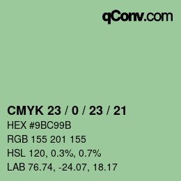 Farbcode: CMYK 23 / 0 / 23 / 21 | qconv.com