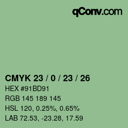 カラーコード: CMYK 23 / 0 / 23 / 26 | qconv.com