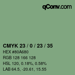 Color code: CMYK 23 / 0 / 23 / 35 | qconv.com