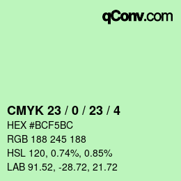 Color code: CMYK 23 / 0 / 23 / 4 | qconv.com