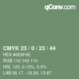 颜色代码: CMYK 23 / 0 / 23 / 44 | qconv.com