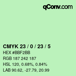 Color code: CMYK 23 / 0 / 23 / 5 | qconv.com