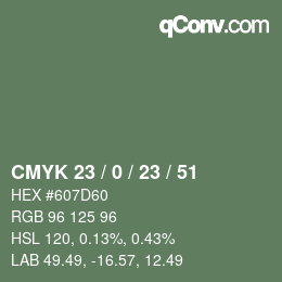 颜色代码: CMYK 23 / 0 / 23 / 51 | qconv.com
