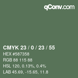 Color code: CMYK 23 / 0 / 23 / 55 | qconv.com