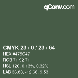 Color code: CMYK 23 / 0 / 23 / 64 | qconv.com