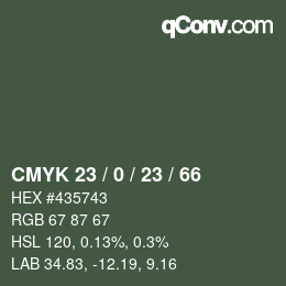 Color code: CMYK 23 / 0 / 23 / 66 | qconv.com