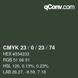 カラーコード: CMYK 23 / 0 / 23 / 74 | qconv.com