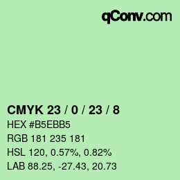 Color code: CMYK 23 / 0 / 23 / 8 | qconv.com