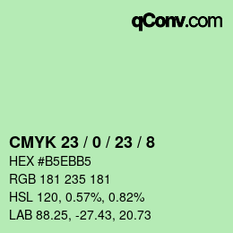 カラーコード: CMYK 23 / 0 / 23 / 8 | qconv.com