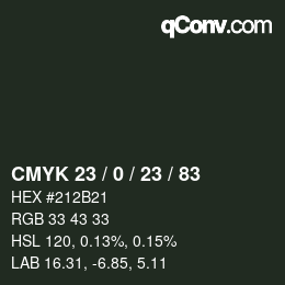 Color code: CMYK 23 / 0 / 23 / 83 | qconv.com