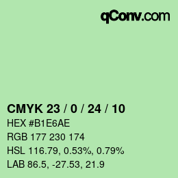 カラーコード: CMYK 23 / 0 / 24 / 10 | qconv.com