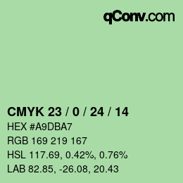 カラーコード: CMYK 23 / 0 / 24 / 14 | qconv.com