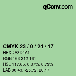 颜色代码: CMYK 23 / 0 / 24 / 17 | qconv.com