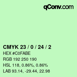 Color code: CMYK 23 / 0 / 24 / 2 | qconv.com