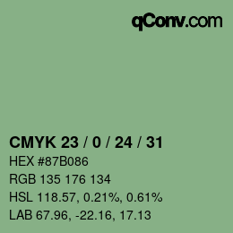 カラーコード: CMYK 23 / 0 / 24 / 31 | qconv.com